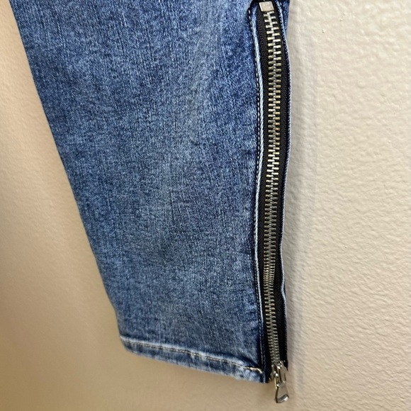 L’AGENCE Patton Skinny Cargo Jeans Solway Side Zip Mid Rise Moto Stretch - Picture 9 of 15